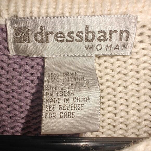 Vintage Dressbarn 22/24 3XL Grandma Cottage Core Long Sleeve Patchwork Cardigan - Picture 6 of 6